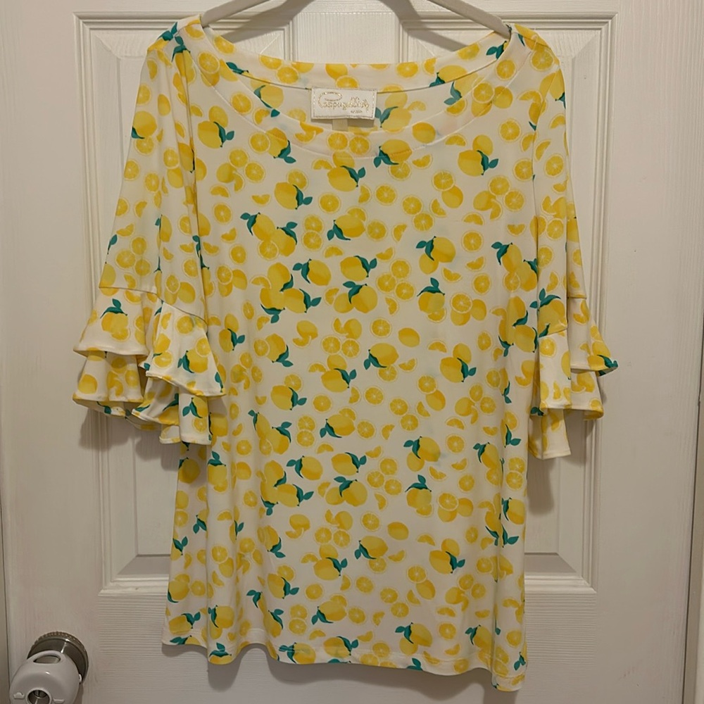 Pappagallo blouse, 🍋 lemon print, like new, size M